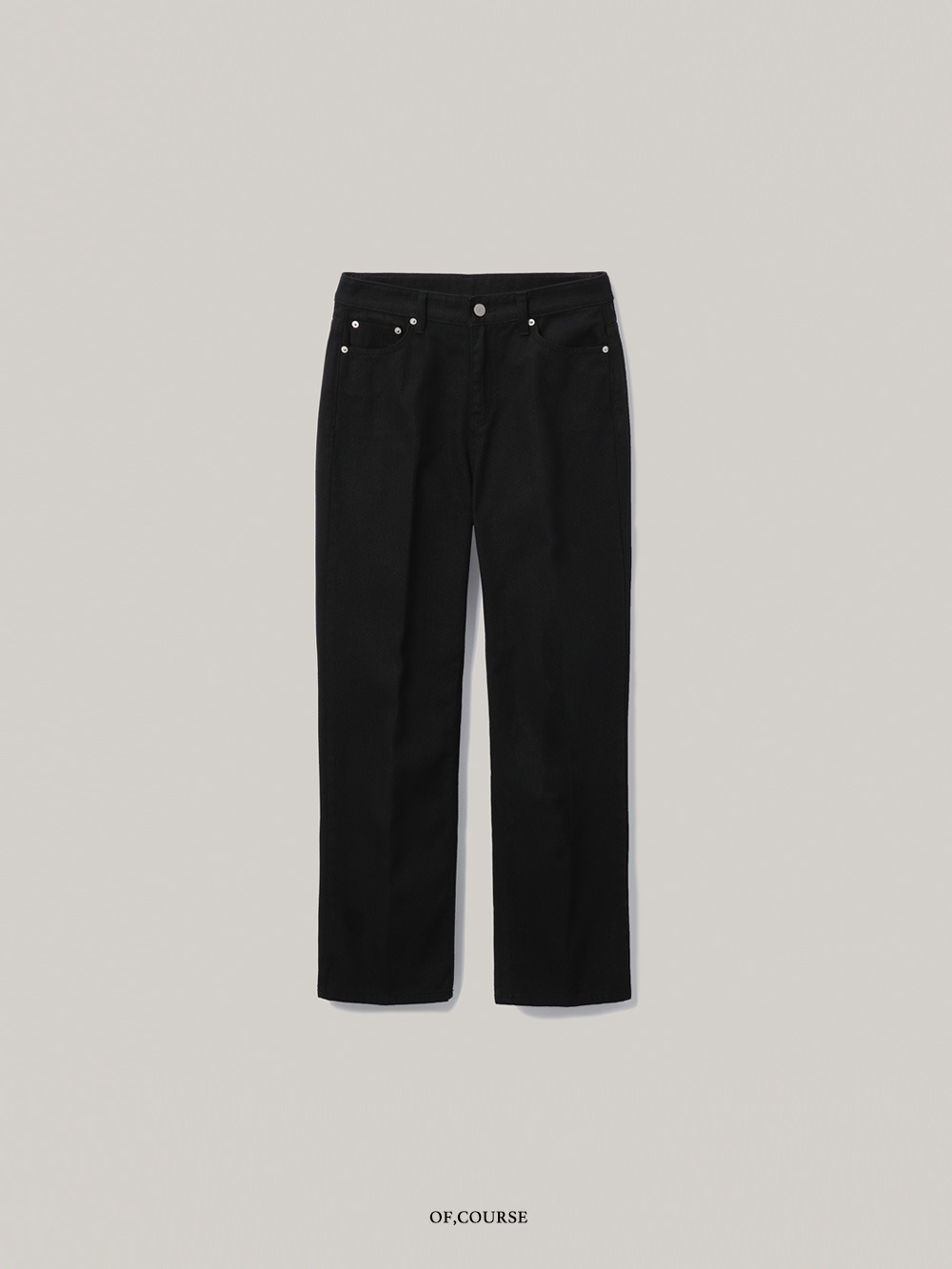 Straight Fit Cotton Pants (black)