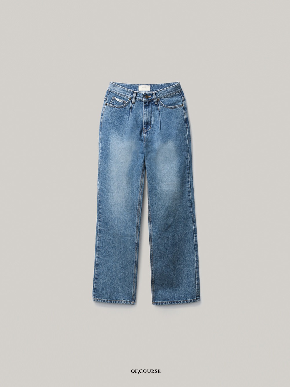 Tuck Wide Fit Denim Pants (medium blue)
