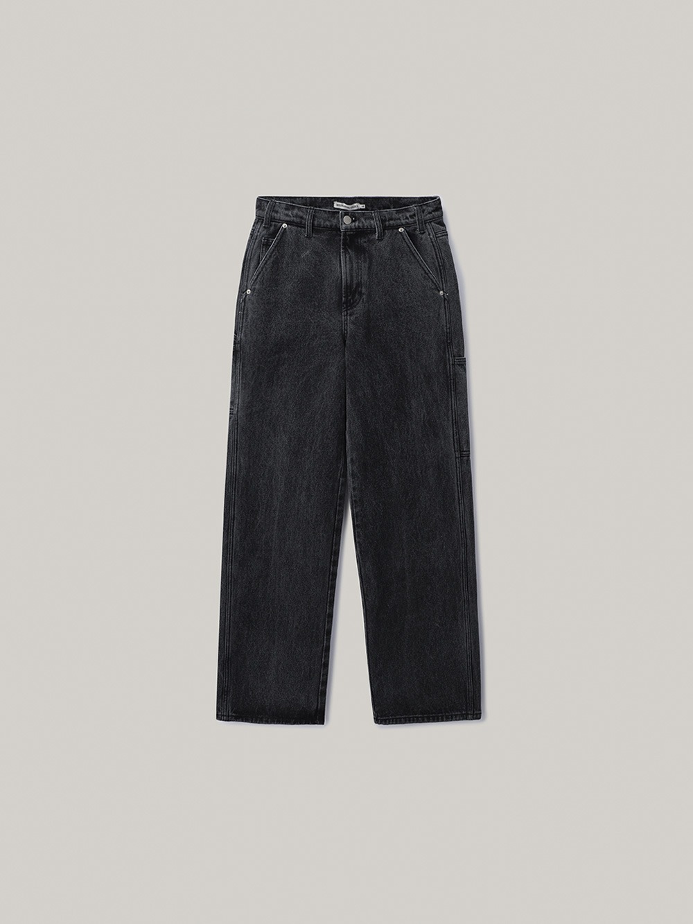 Wide Fit Pocket Denim Pants (washed black)