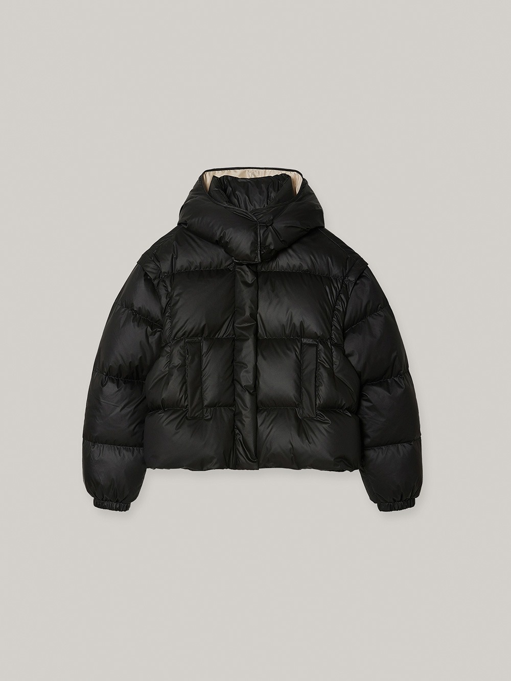 Detachable Short Puffer Jacket (black)