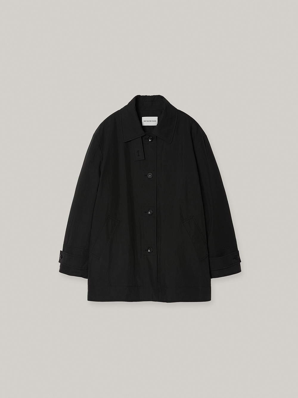 Belted Shearling Half Coat (black)