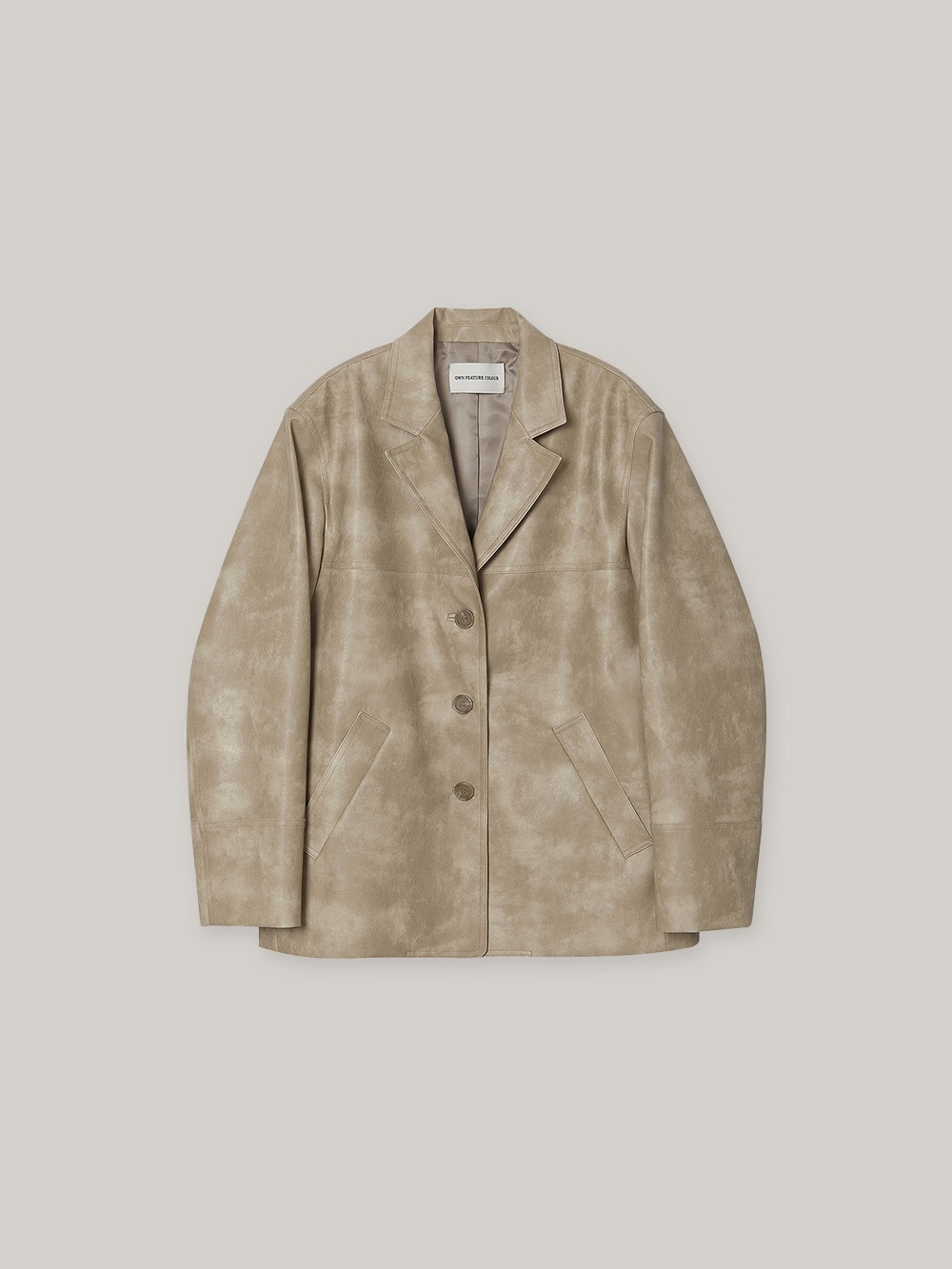 Tone Leather Jacket (watery beige)